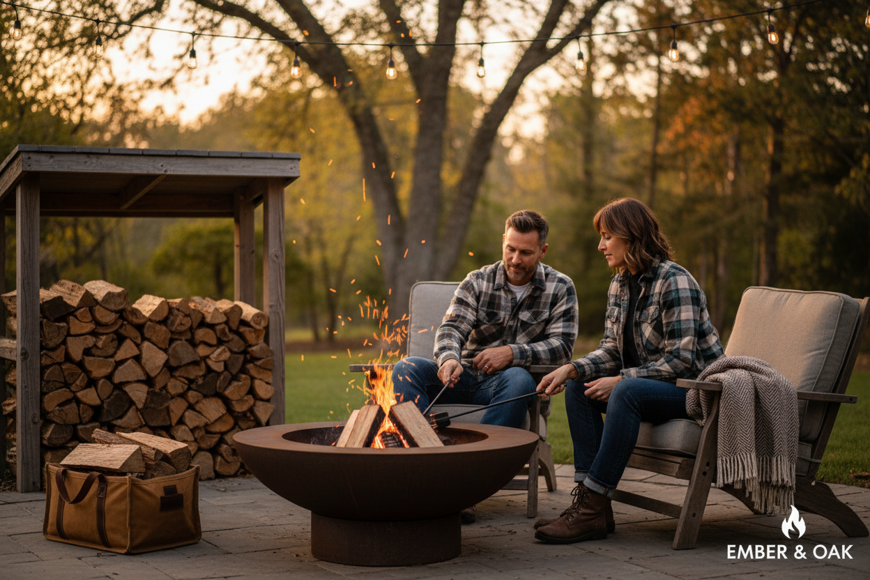 Backyard Fire Pit Lifestyle Banner
